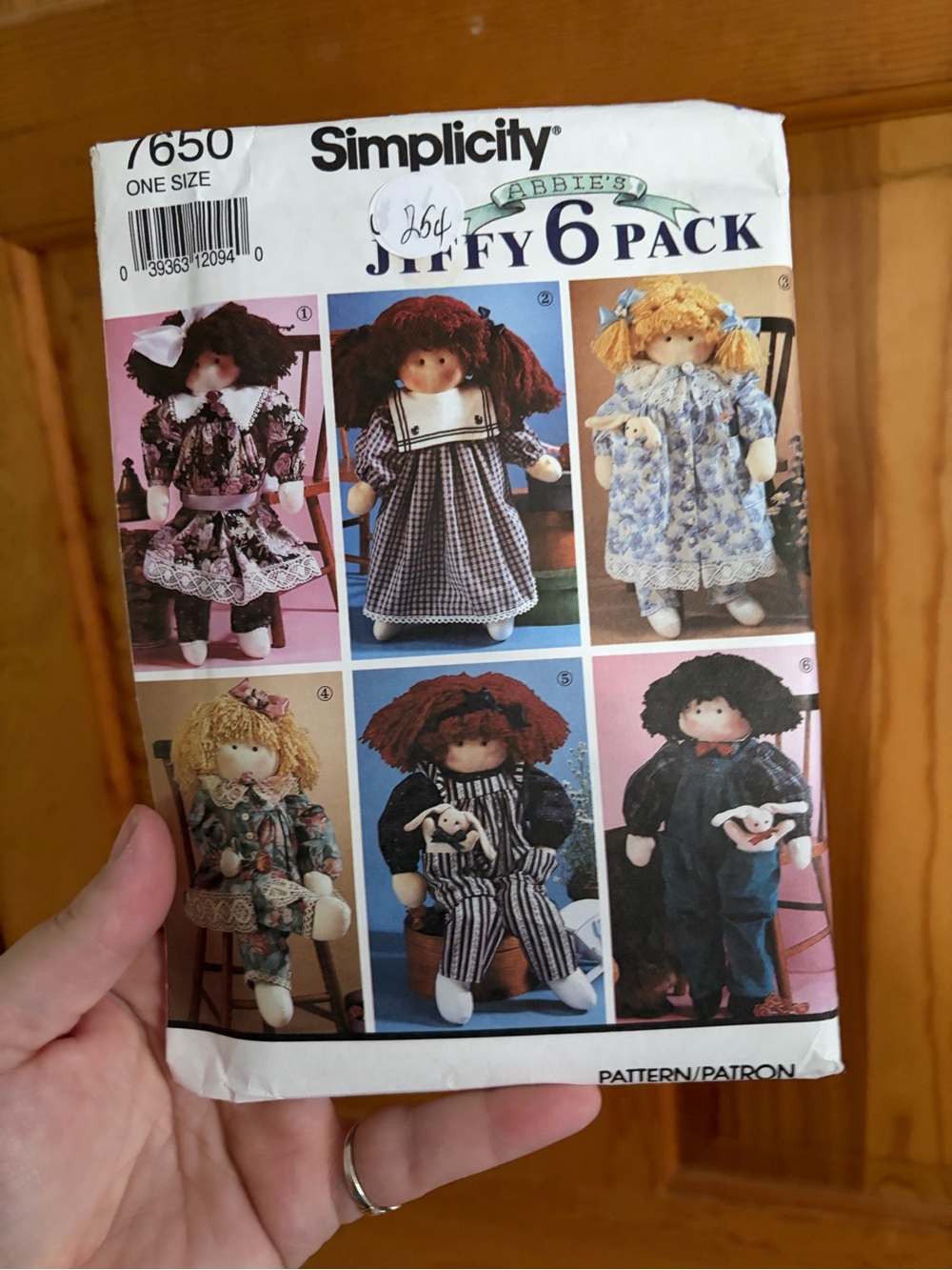 Simplicity 7650 full doll pattern